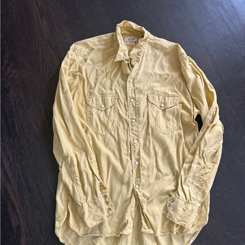 EXCELLENT CONDITION Wythe NY Men's Pale Yellow Casual Button-Down Shirt